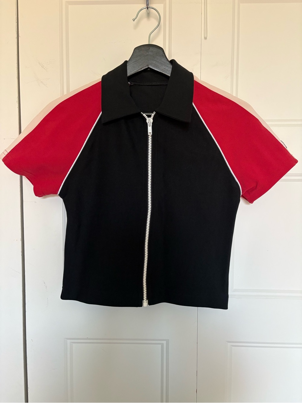 Cop.Copine Archival Y2K Short Sleeve Graphic Zip Top